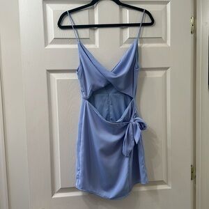 Superdown- Kamryn Side Tie Dress in Light Blue